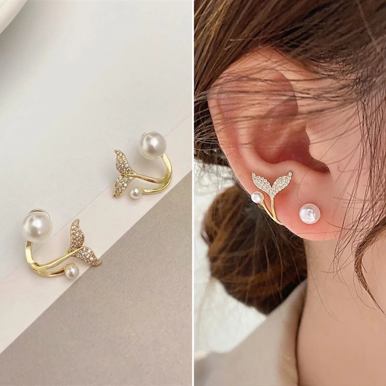 Fashion Mermaid Tail Stud Earrings