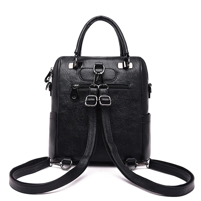 Soft Vegan Leather Backpacks with Double Front Pockets - Glamourize 