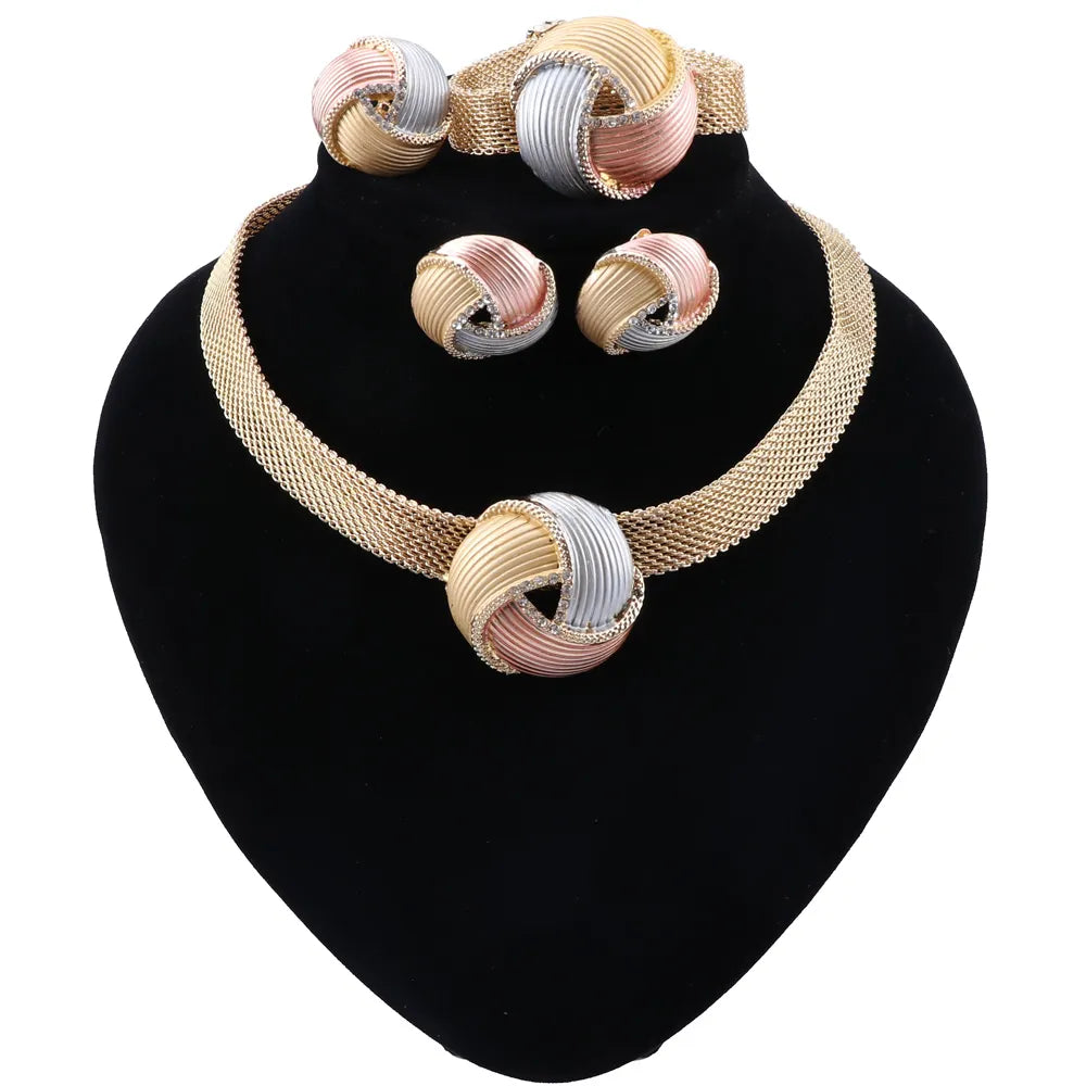 Eternal Bond Knot Necklace Jewellery Set - Glamourize 