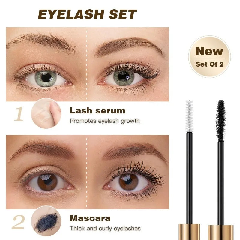 Qibest Eyelash Growth Serum and Mascara Set