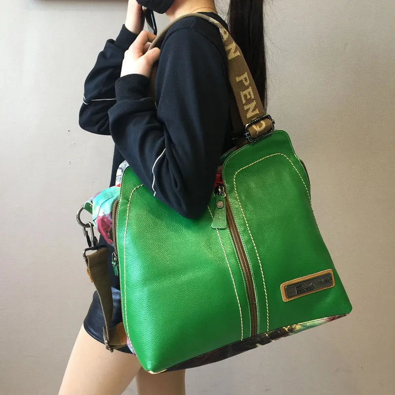 Genuine Leather Spectrum Chic Shoulder Bag - Glamourize 