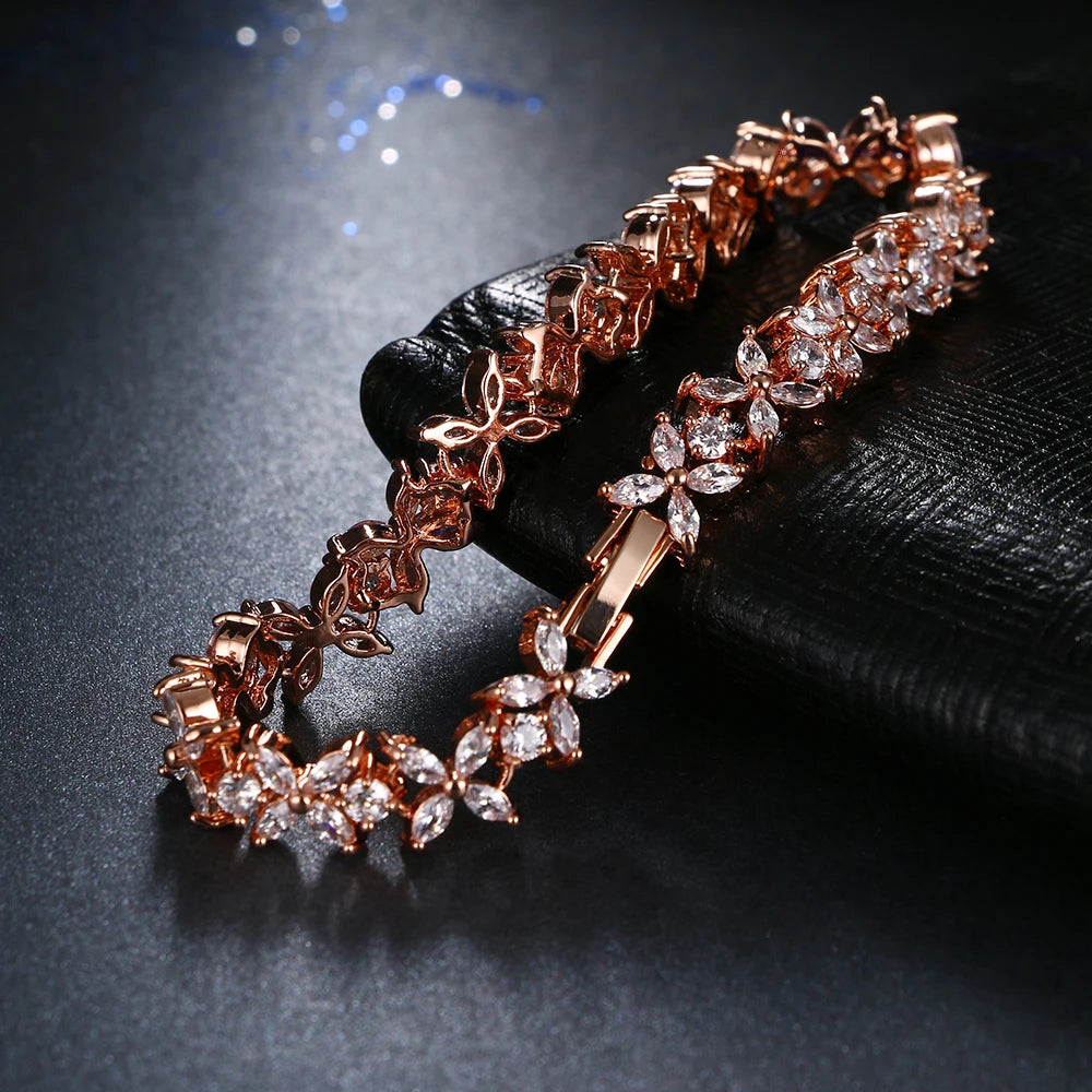 Timeless Link Copper and Cubic Zirconia Bracelet