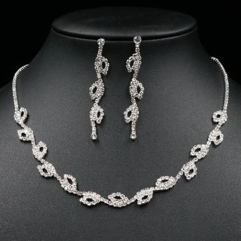 BLIJERY Crystal Bridal Jewellery Set