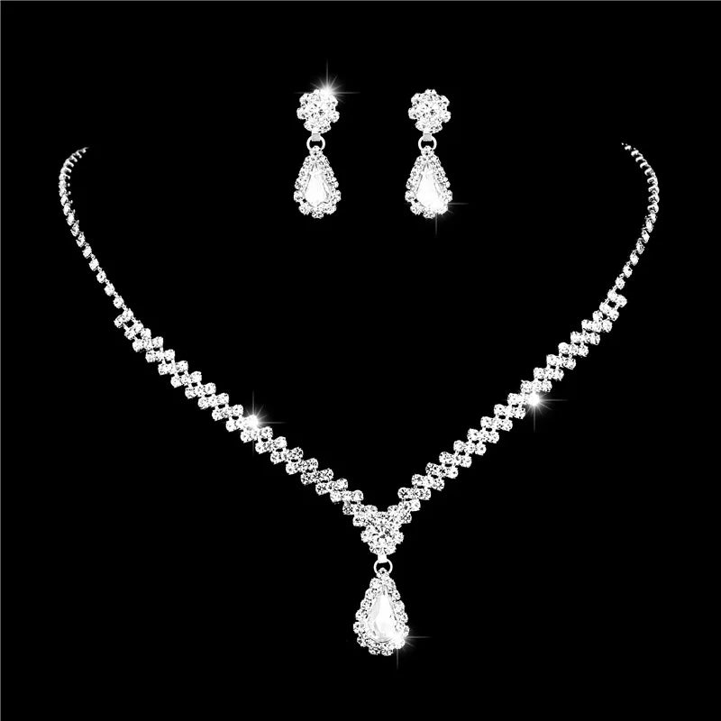 BLIJERY Crystal Bridal Jewellery Set