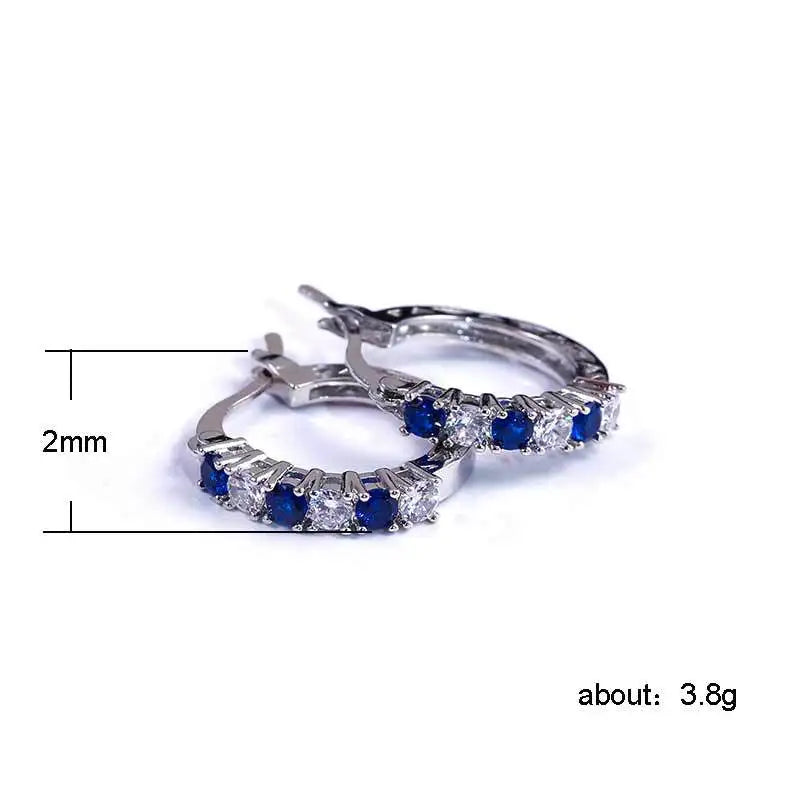 Sophisticated Sterling Silver Hoop Earrings with Gemstones