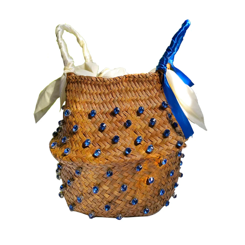 Handmade Diamond Woven Bucket Bag - Glamourize 