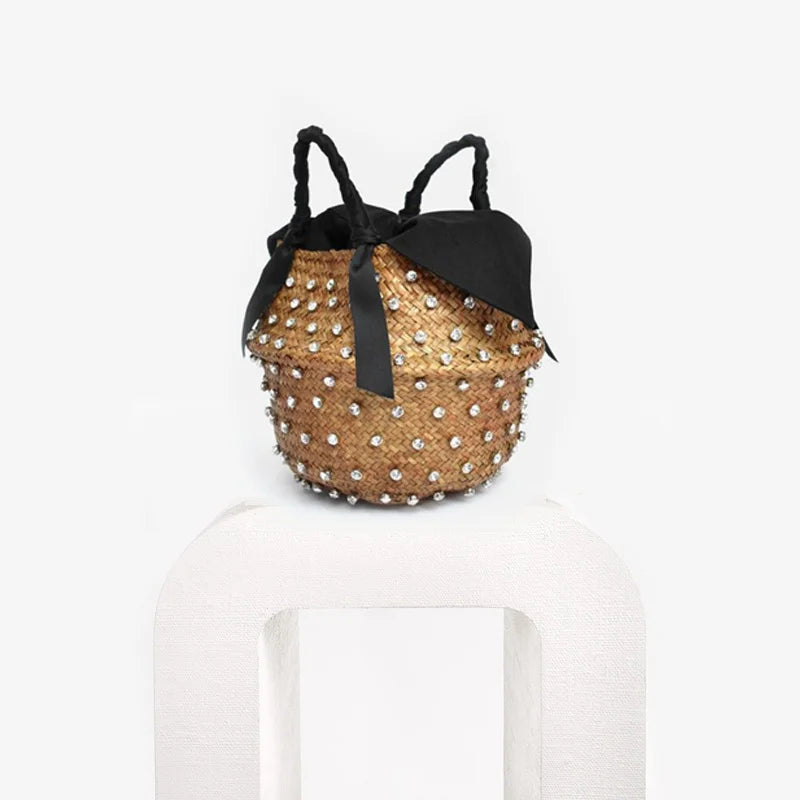 Handmade Diamond Woven Bucket Bag - Glamourize 