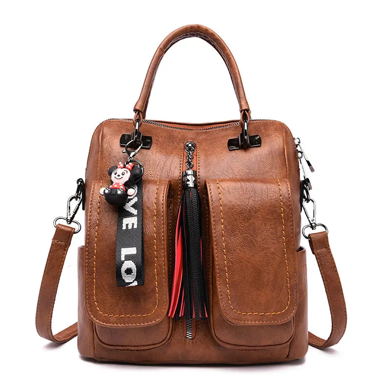 Soft Vegan Leather Backpacks with Double Front Pockets - Glamourize 