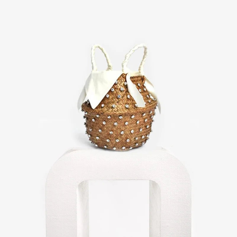 Handmade Diamond Woven Bucket Bag - Glamourize 