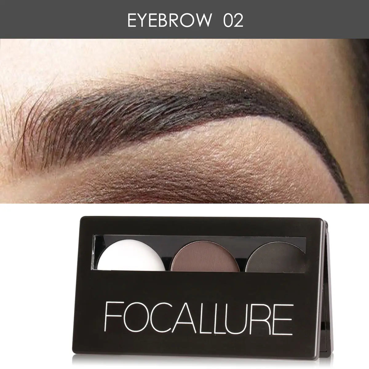 FOCALLURE 3 Colours Matte Eyebrow Powder Palette