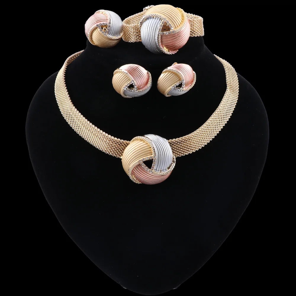 Eternal Bond Knot Necklace Jewellery Set - Glamourize 
