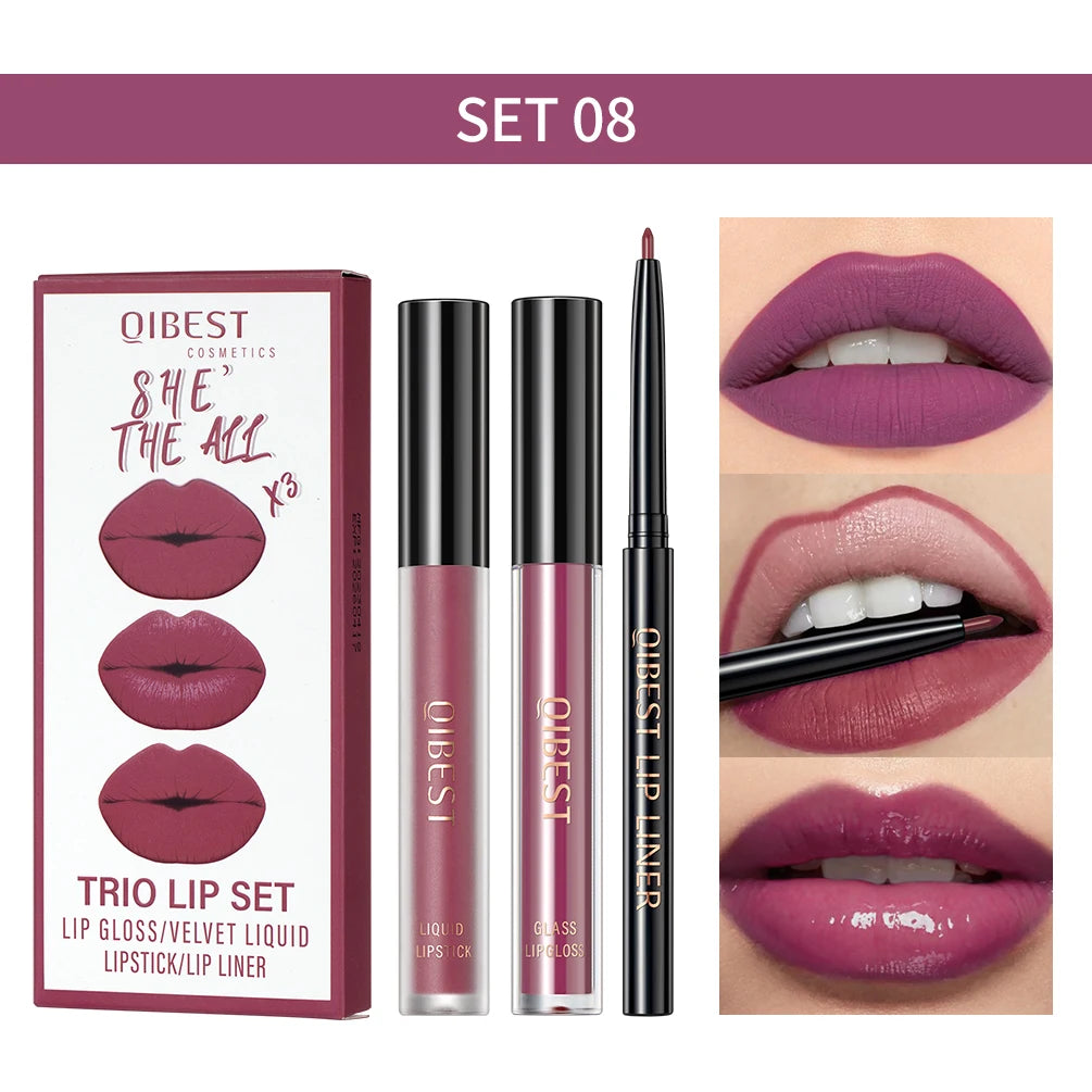 Qibest Trio Lip Set