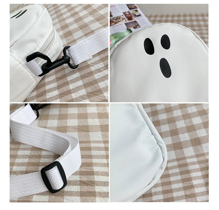 Spooky Chic Canvas Tote - Kawaii Ghost Design - Glamourize 