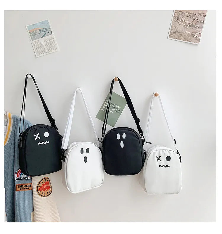 Spooky Chic Canvas Tote - Kawaii Ghost Design - Glamourize 