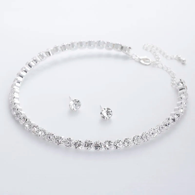 BLIJERY Crystal Bridal Jewellery Set