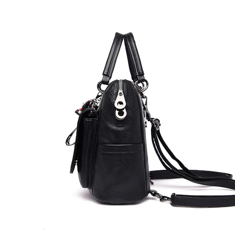 Soft Vegan Leather Backpacks with Double Front Pockets - Glamourize 