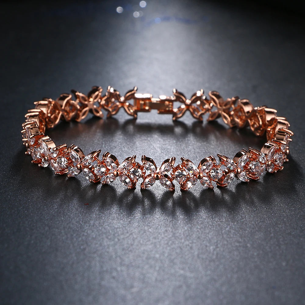 Timeless Link Copper and Cubic Zirconia Bracelet