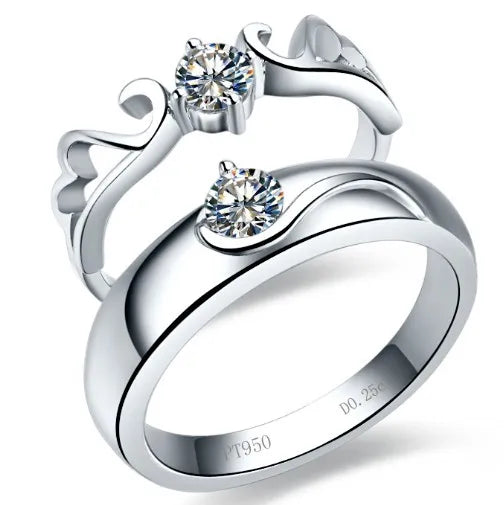 Angelic Embrace 18K White Gold Moissanite Rings