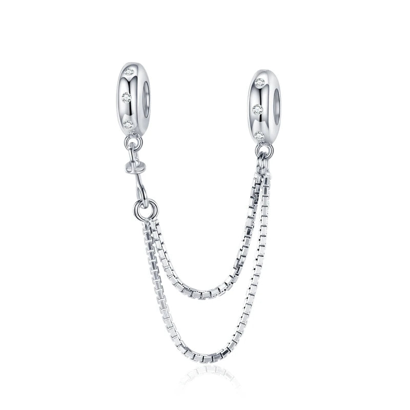 Safety Chain 925 Sterling Silver Charm Collection - Glamourize 