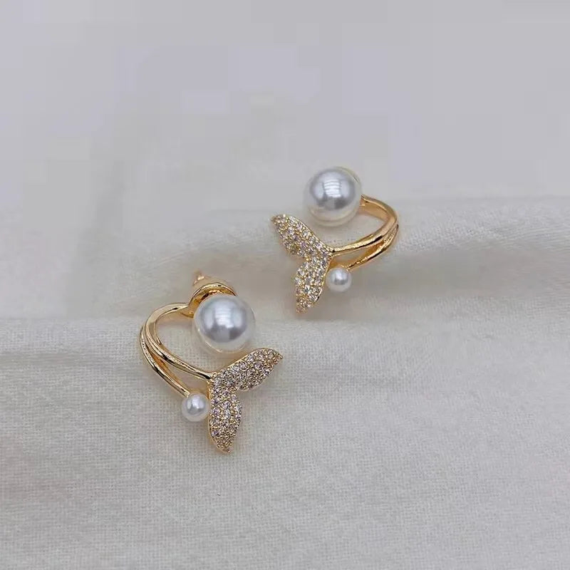 Fashion Mermaid Tail Stud Earrings