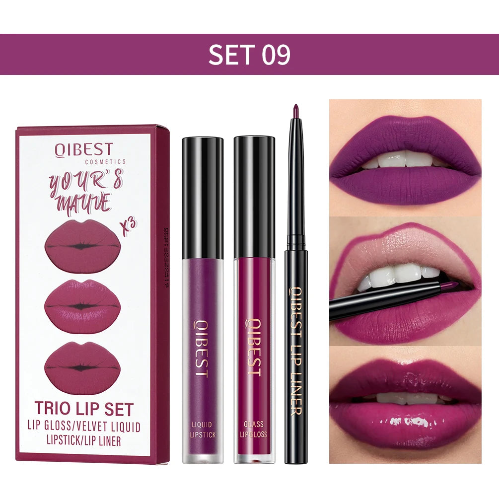 Qibest Trio Lip Set