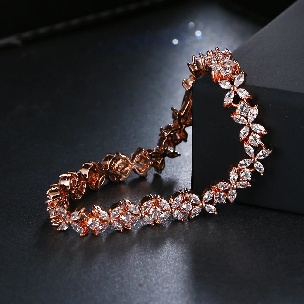 Timeless Link Copper and Cubic Zirconia Bracelet