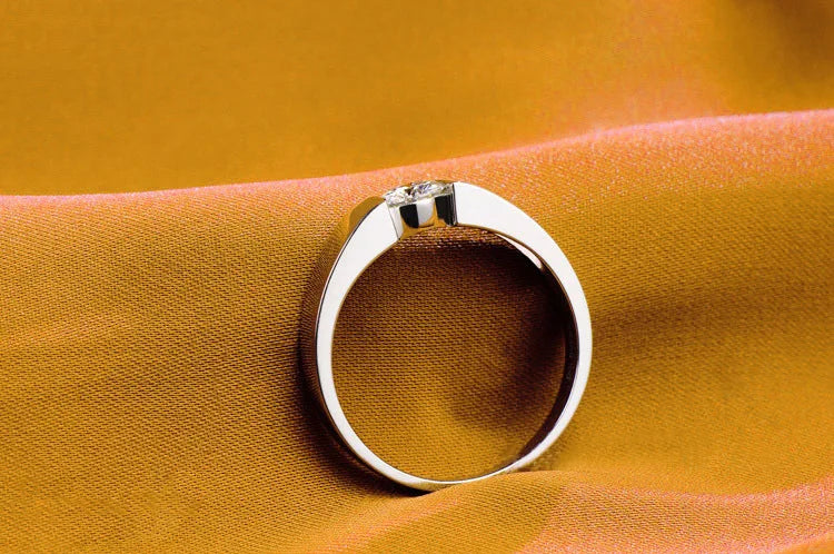 Celestial Promise - 14K White Gold Moissanite Engagement Ring - Glamourize 