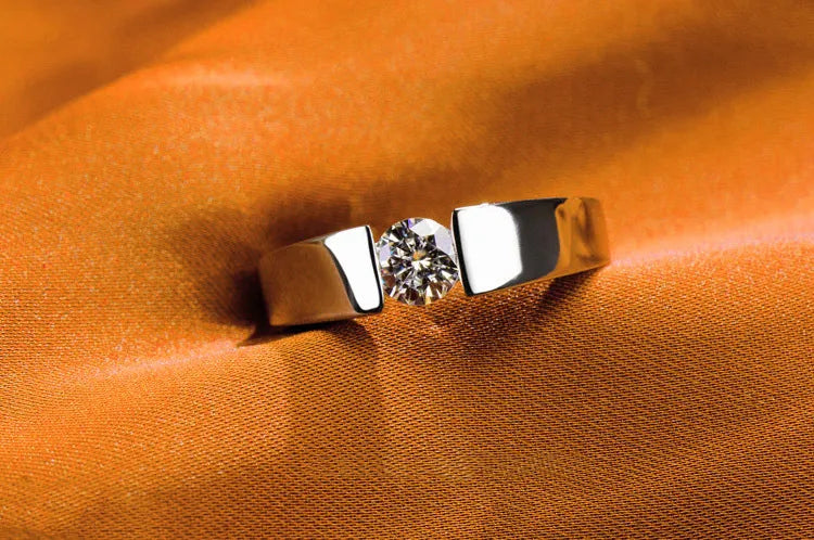 Celestial Promise - 14K White Gold Moissanite Engagement Ring - Glamourize 