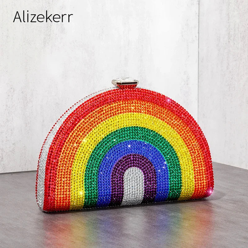 Prismatic Rainbow Crystal Clutch  Bag - Glamourize 