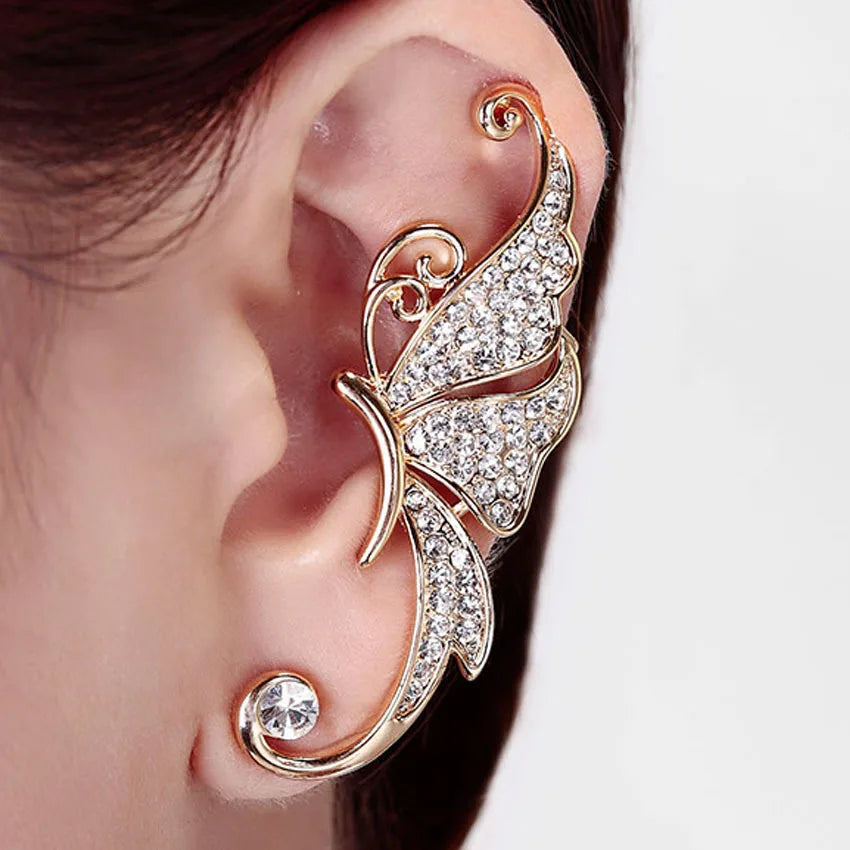 Guangtuo Rhinestone Crystal Clip-On Adjustable Ear Cuffs Earrings