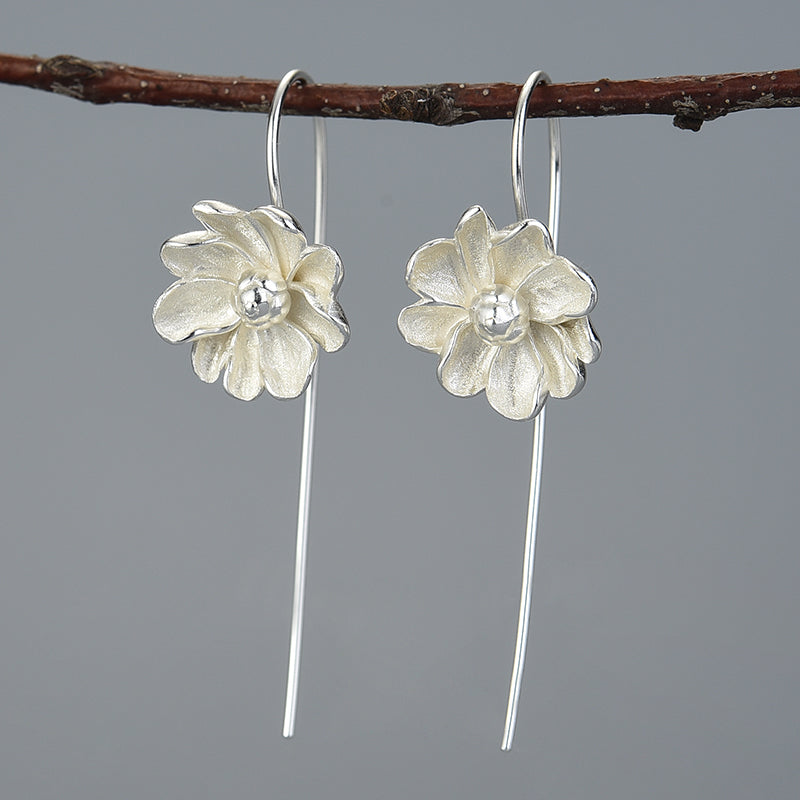 Jasmine Flower Dangle 925 Sterling Silver Earrings - Glamourize 