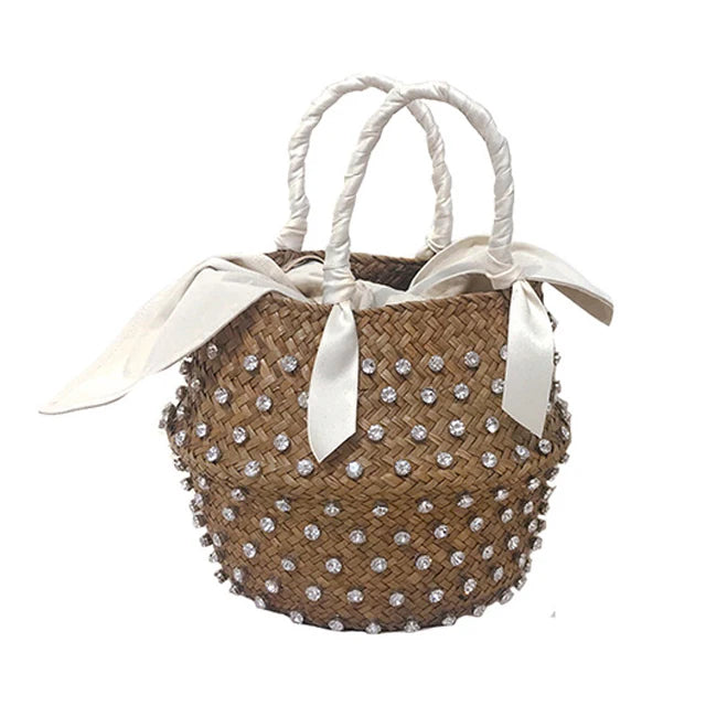 Handmade Diamond Woven Bucket Bag - Glamourize 