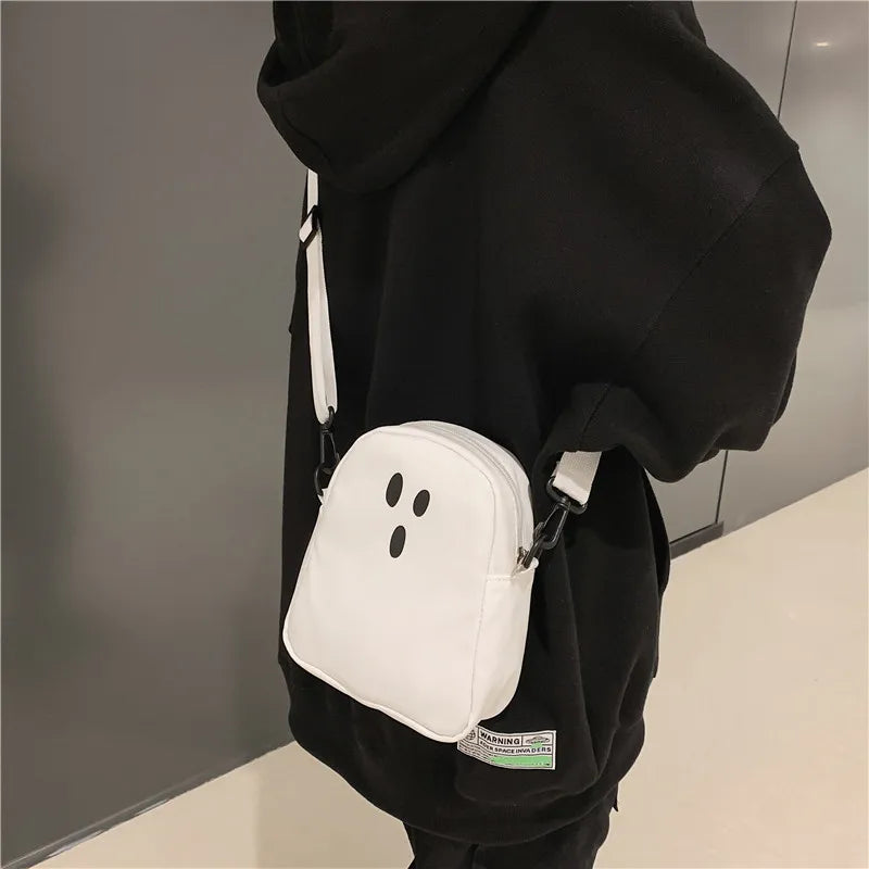 Spooky Chic Canvas Tote - Kawaii Ghost Design - Glamourize 